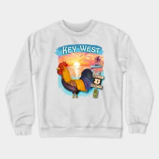 Key West Rooster and Mile Marker 0 - WelshDesigns Crewneck Sweatshirt